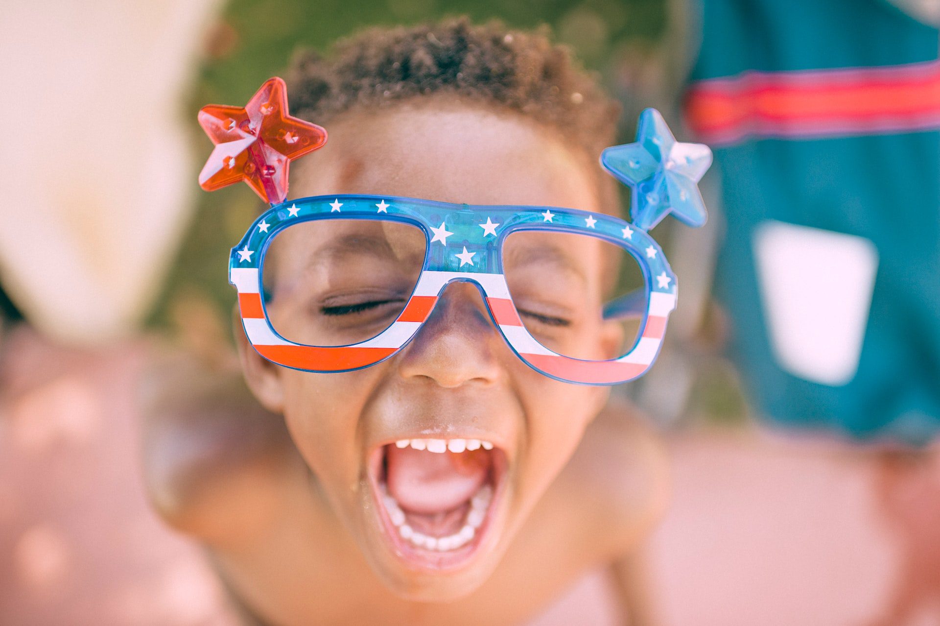 Patriotic African American Boy